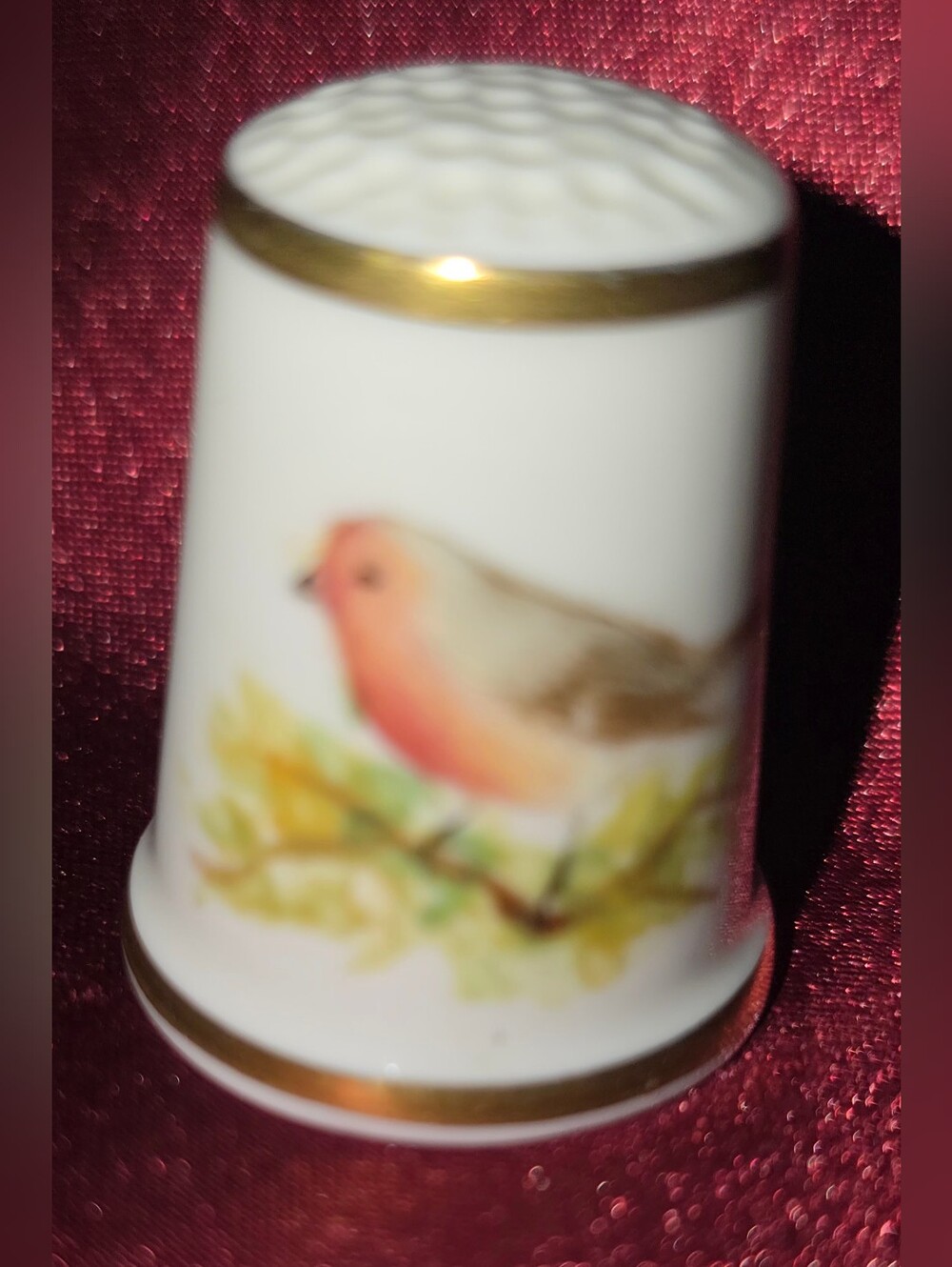Royal Worcester Signed Hand Painted Bird Thimble